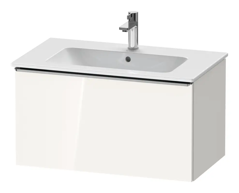 Duravit D-Neo Waschtischunterschrank mit 1 Auszug Griff Edelstahl Gebürstet 810 x 440 x 462 mm - Weiß Hochglanz Top-Seller