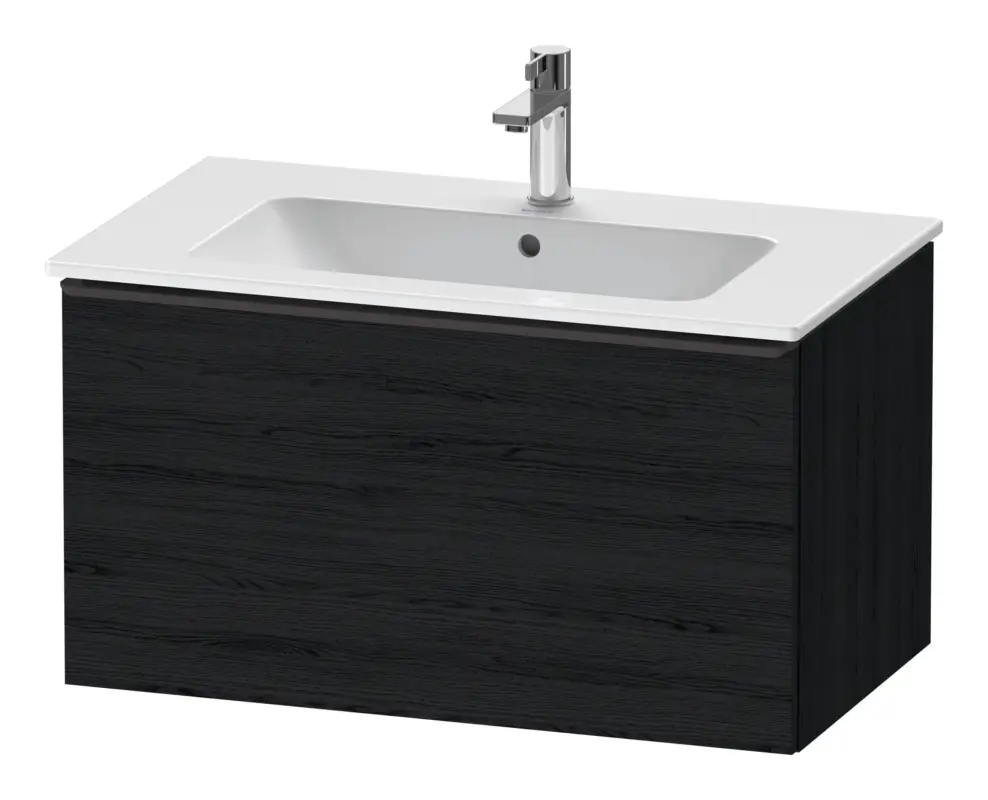 Duravit D-Neo Waschtischunterschrank mit 1 Auszug Griff Diamantschwarz Matt 810 x 440 x 462 mm - Eiche Schwarz Matt Aktuell