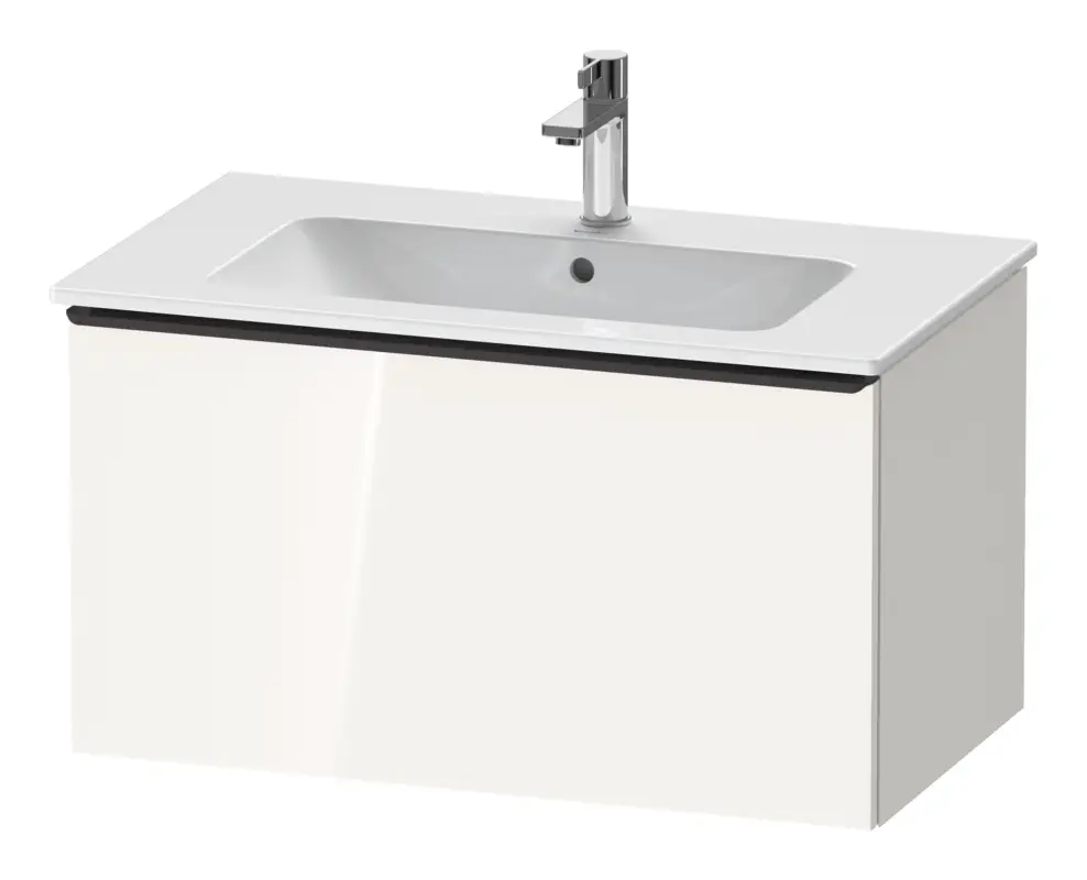 Duravit D-Neo Waschtischunterschrank mit 1 Auszug Griff Diamantschwarz Matt 810 x 440 x 462 mm - Weiß Hochglanz Versand Am Gleichen Tag