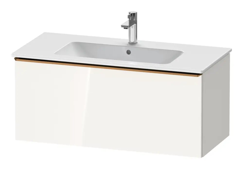 Duravit D-Neo Waschtischunterschrank mit 1 Auszug Griff Bronze Gebürstet 1010 x 440 x 462 mm - Weiß Hochglanz Mega-Angebot