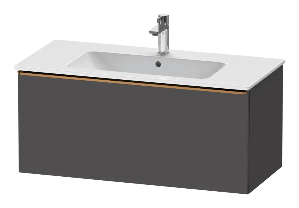 Duravit D-Neo Waschtischunterschrank mit 1 Auszug Griff Bronze Gebürstet 1010 x 440 x 462 mm - Graphit Matt Zertifiziert