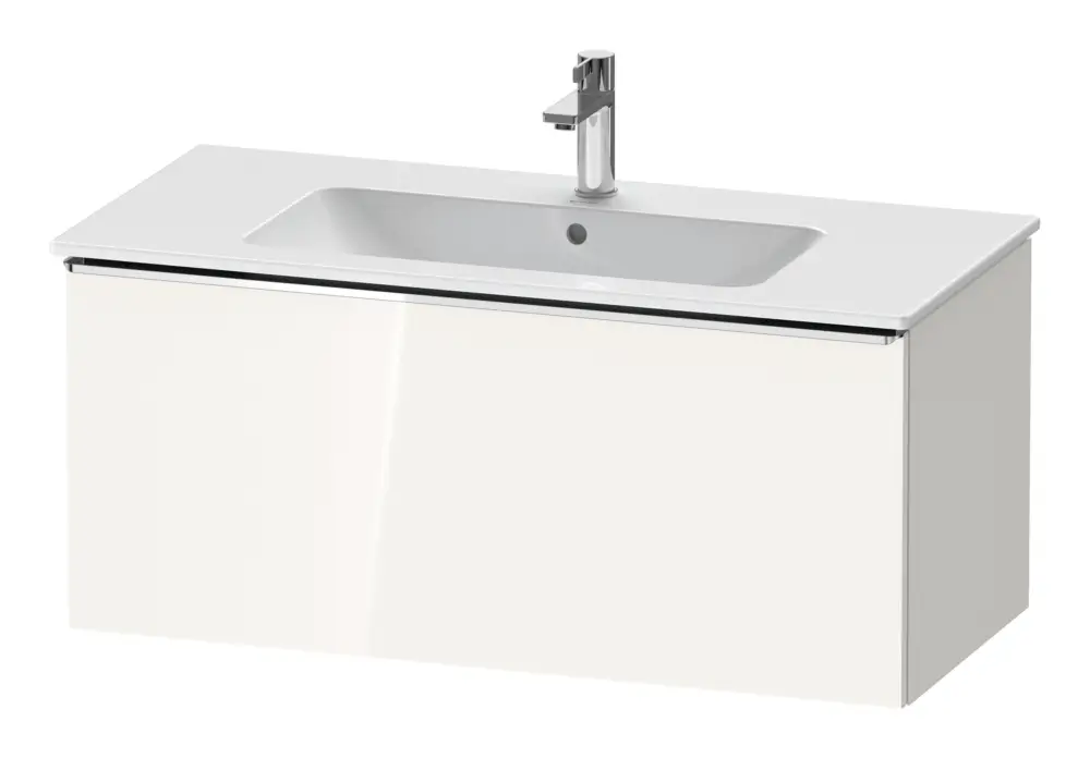 Neu Im Sortiment Duravit D-Neo Waschtischunterschrank mit 1 Auszug Griff Chrom Hochglanz 1010 x 440 x 462 mm - Weiß Hochglanz