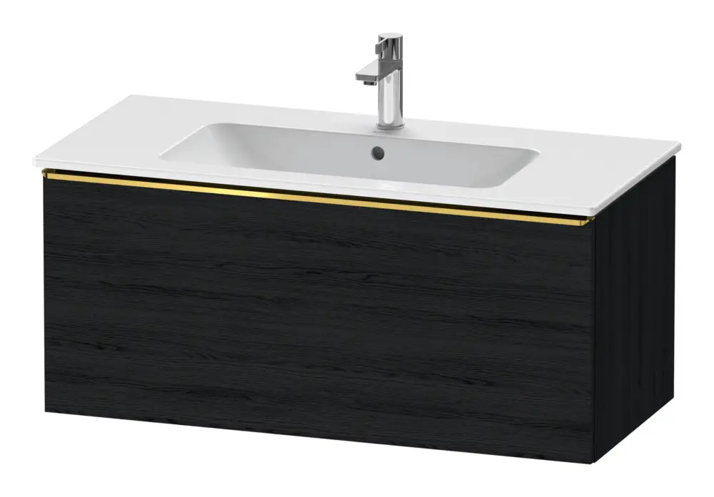 Sale Duravit D-Neo Waschtischunterschrank mit 1 Auszug Griff Gold Poliert 1010 x 440 x 462 mm - Eiche Schwarz Matt