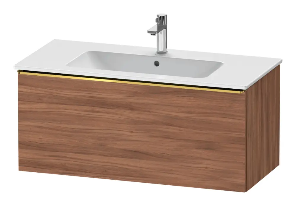 Aktuell Duravit D-Neo Waschtischunterschrank mit 1 Auszug Griff Gold Poliert 1010 x 440 x 462 mm - Nussbaum Natur Matt