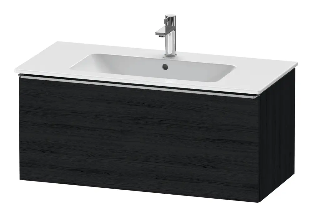 Finale Aktion Duravit D-Neo Waschtischunterschrank mit 1 Auszug Griff Edelstahl Gebürstet 1010 x 440 x 462 mm - Eiche Schwarz Matt