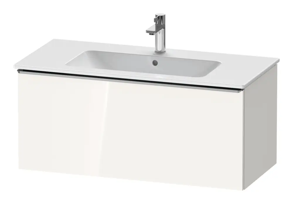 Billig Duravit D-Neo Waschtischunterschrank mit 1 Auszug Griff Edelstahl Gebürstet 1010 x 440 x 462 mm - Weiß Hochglanz