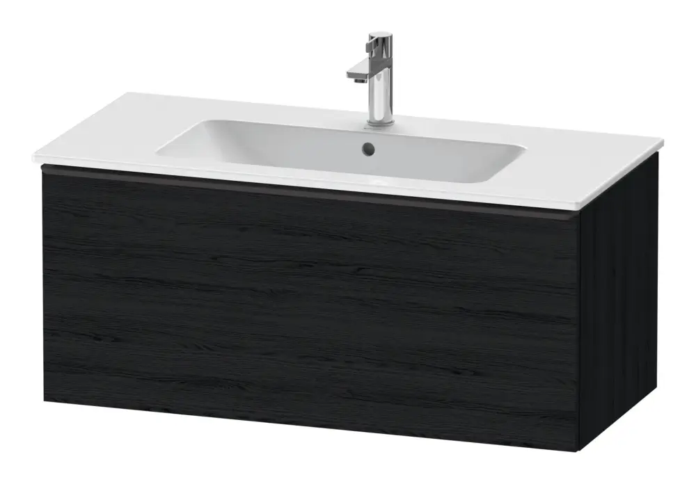 Duravit D-Neo Waschtischunterschrank mit 1 Auszug Griff Diamantschwarz Matt 1010 x 440 x 462 mm - Eiche Schwarz Matt Zertifiziert