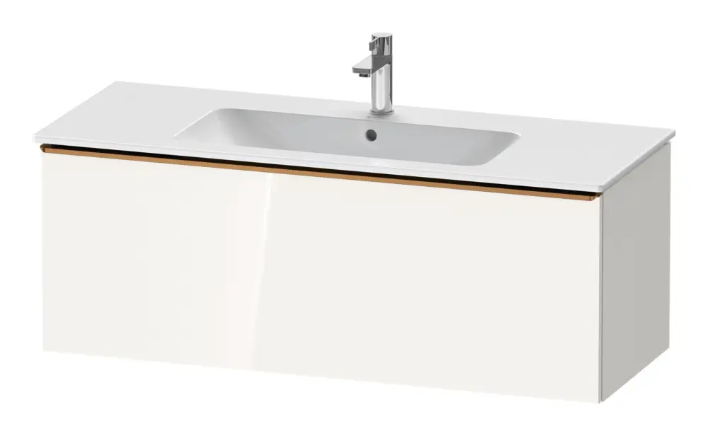 Schnäppchen Duravit D-Neo Waschtischunterschrank mit 1 Auszug Griff Bronze Gebürstet 1210 x 440 x 462 mm - Weiß Hochglanz
