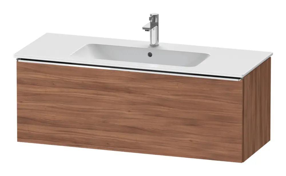 Duravit D-Neo Waschtischunterschrank mit 1 Auszug Griff Chrom Hochglanz 1210 x 440 x 462 mm - Nussbaum Natur Matt Begrenztes Angebot