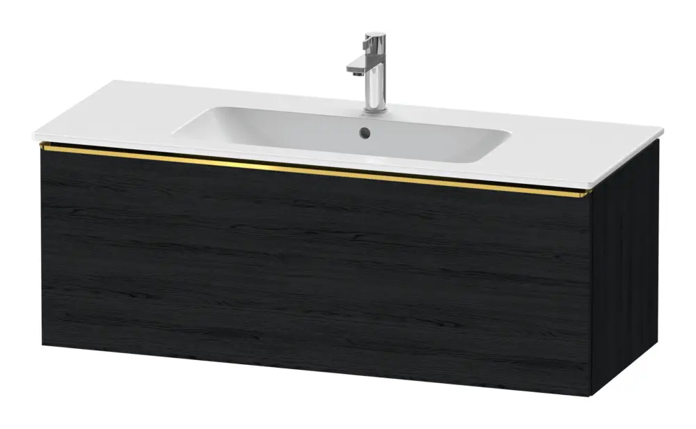 Duravit D-Neo Waschtischunterschrank mit 1 Auszug Griff Gold Poliert 1210 x 440 x 462 mm - Eiche Schwarz Matt Mega-Angebot
