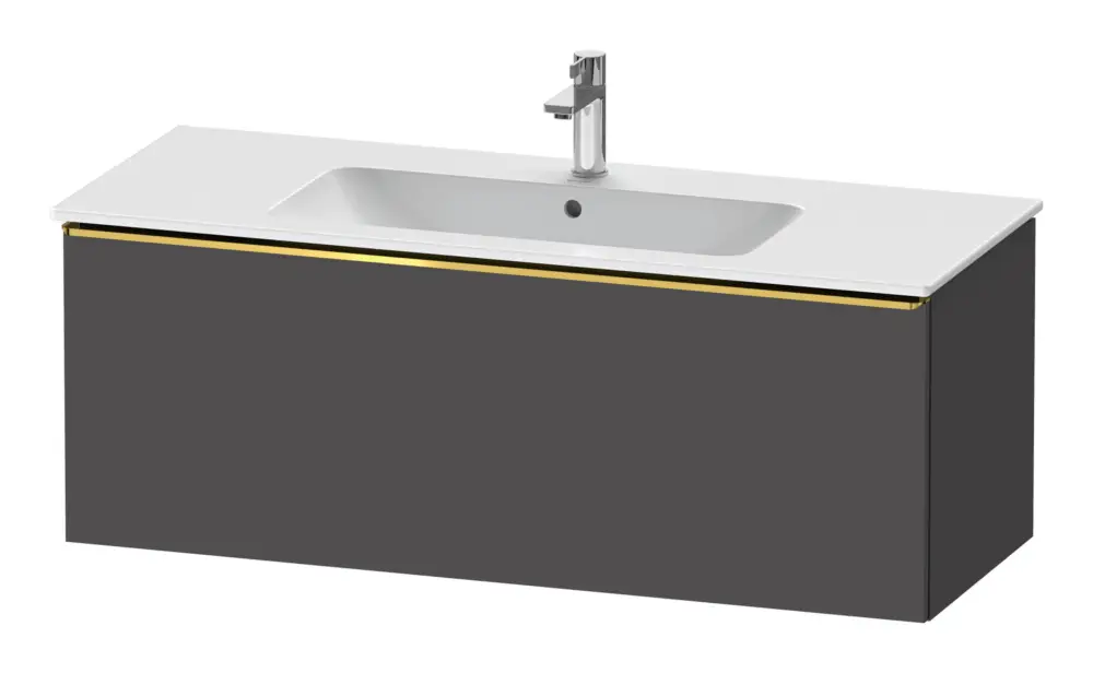 Garantierte Lieferung Duravit D-Neo Waschtischunterschrank mit 1 Auszug Griff Gold Poliert 1210 x 440 x 462 mm - Graphit Matt
