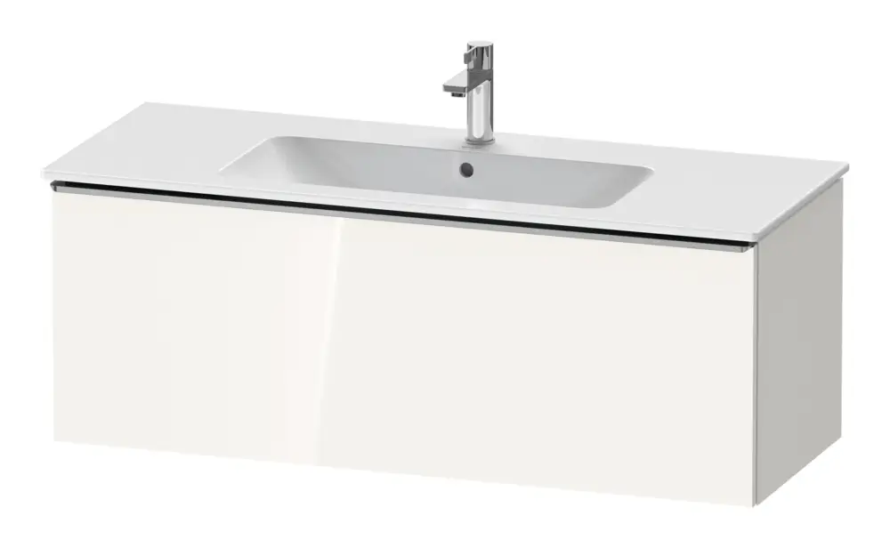 Duravit D-Neo Waschtischunterschrank mit 1 Auszug Griff Edelstahl Gebürstet 1210 x 440 x 462 mm - Weiß Hochglanz Finale Aktion