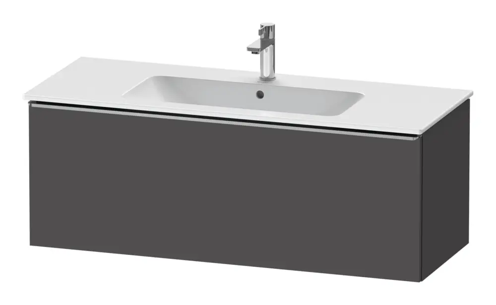 Duravit D-Neo Waschtischunterschrank mit 1 Auszug Griff Edelstahl Gebürstet 1210 x 440 x 462 mm - Graphit Matt Schnäppchen