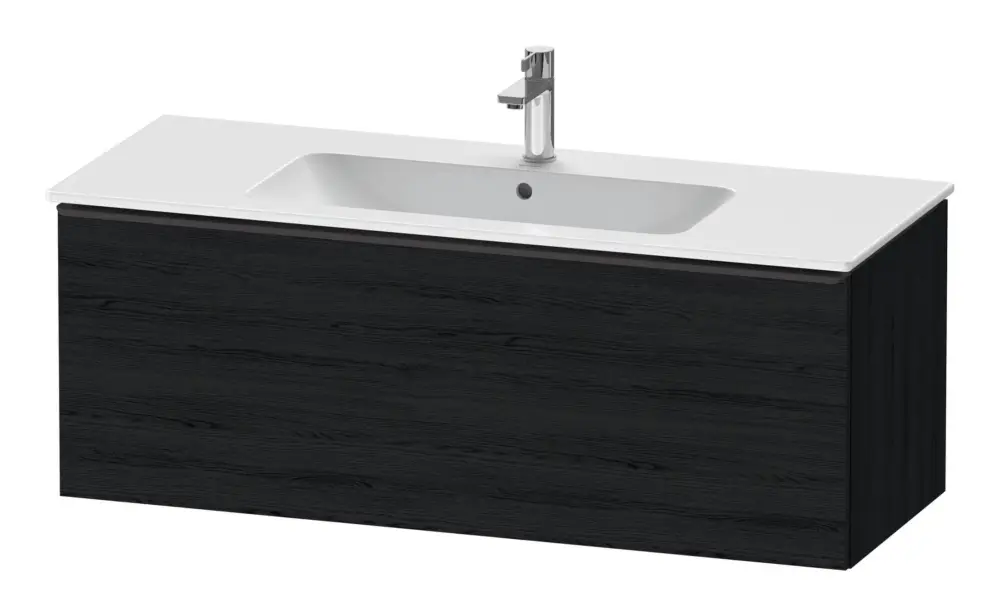 Duravit D-Neo Waschtischunterschrank mit 1 Auszug Griff Diamantschwarz Matt 1210 x 440 x 462 mm - Eiche Schwarz Matt Abverkauf