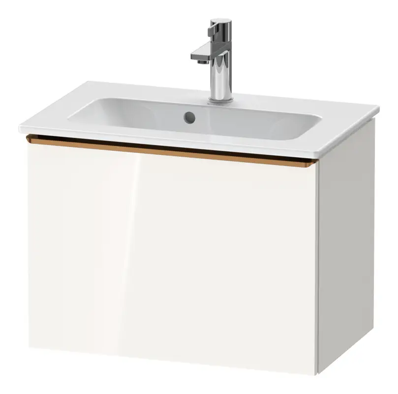 Duravit D-Neo Waschtischunterschrank mit 1 Auszug Griff Bronze Gebürstet 610 x 440 x 372 mm - Weiß Hochglanz Saisonangebot