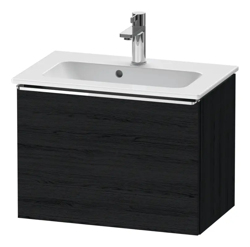 Schnäppchen Duravit D-Neo Waschtischunterschrank mit 1 Auszug Griff Chrom Hochglanz 610 x 440 x 372 mm - Eiche Schwarz Matt