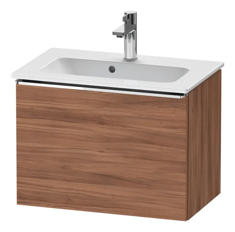 Duravit D-Neo Waschtischunterschrank mit 1 Auszug Griff Chrom Hochglanz 610 x 440 x 372 mm - Nussbaum Natur Matt Finale Aktion