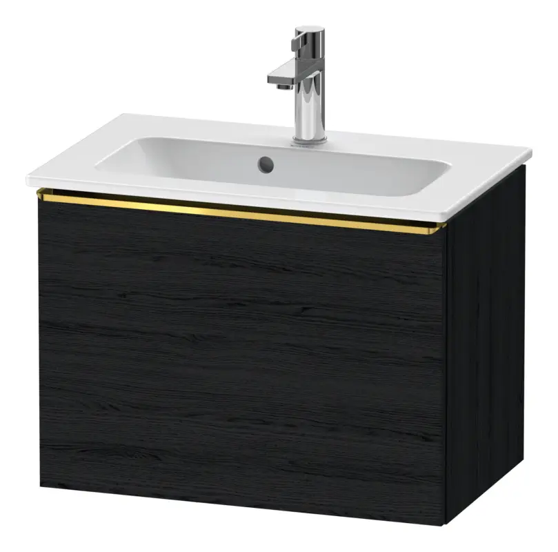 Billig Duravit D-Neo Waschtischunterschrank mit 1 Auszug Griff Gold Poliert 610 x 440 x 372 mm - Eiche Schwarz Matt