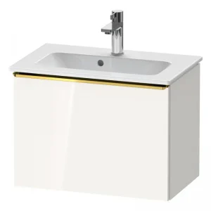 Abverkauf Duravit D-Neo Waschtischunterschrank mit 1 Auszug Griff Gold Poliert 610 x 440 x 372 mm - Weiß Hochglanz