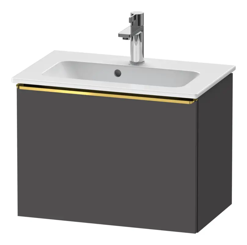 Sofort Bestellen Duravit D-Neo Waschtischunterschrank mit 1 Auszug Griff Gold Poliert 610 x 440 x 372 mm - Graphit Matt