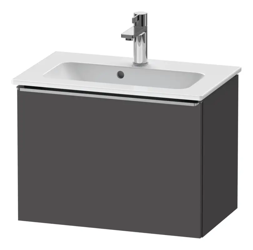 Wochenendangebot Duravit D-Neo Waschtischunterschrank mit 1 Auszug Griff Edelstahl Gebürstet 610 x 440 x 372 mm - Graphit Matt