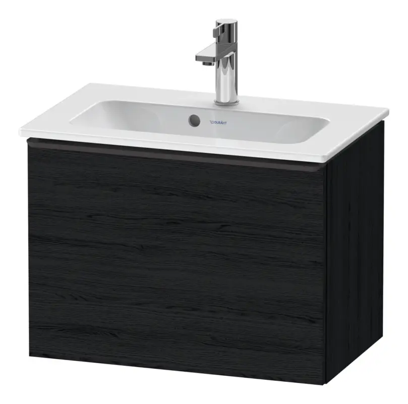 Duravit D-Neo Waschtischunterschrank mit 1 Auszug Griff Diamantschwarz Matt 610 x 440 x 372 mm - Eiche Schwarz Matt Günstig