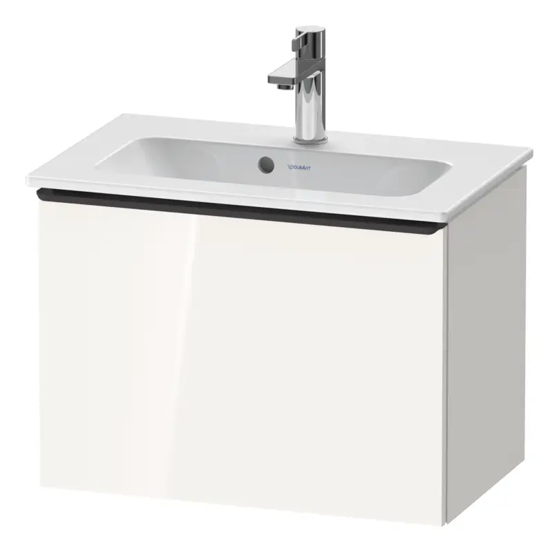 Duravit D-Neo Waschtischunterschrank mit 1 Auszug Griff Diamantschwarz Matt 610 x 440 x 372 mm - Weiß Hochglanz Mega-Angebot