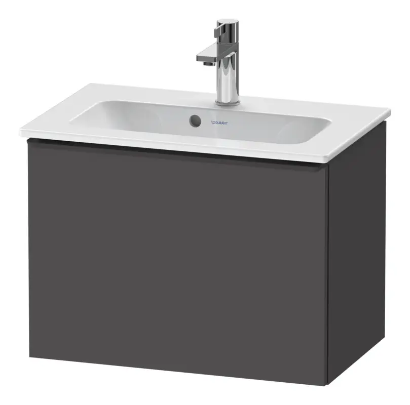 Duravit D-Neo Waschtischunterschrank mit 1 Auszug Griff Diamantschwarz Matt 610 x 440 x 372 mm - Graphit Matt Billig