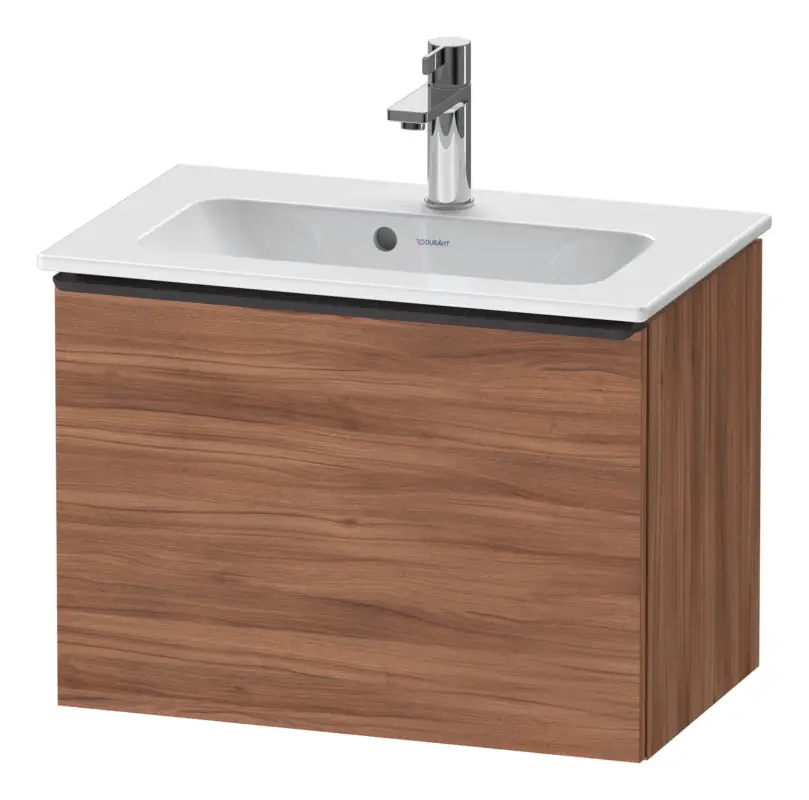Mega-Angebot Duravit D-Neo Waschtischunterschrank mit 1 Auszug Griff Diamantschwarz Matt 610 x 440 x 372 mm - Nussbaum Natur Matt