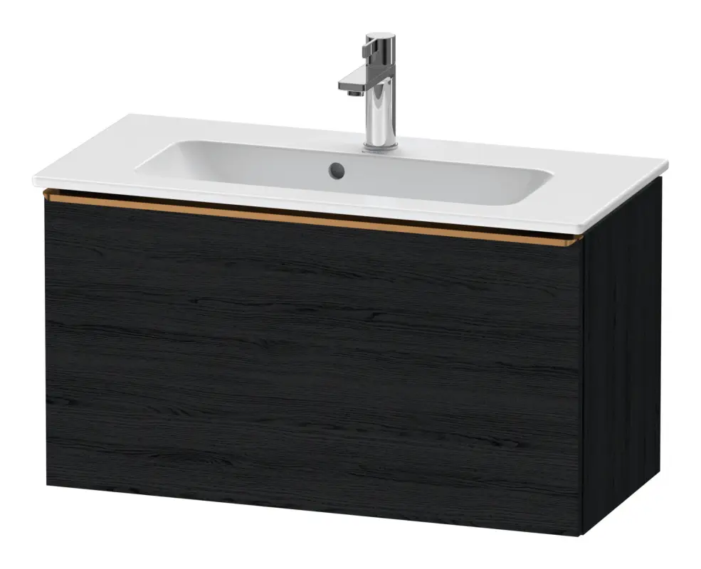 Duravit D-Neo Waschtischunterschrank mit 1 Auszug Griff Bronze Gebürstet 810 x 440 x 372 mm - Eiche Schwarz Matt Neue Kollektion