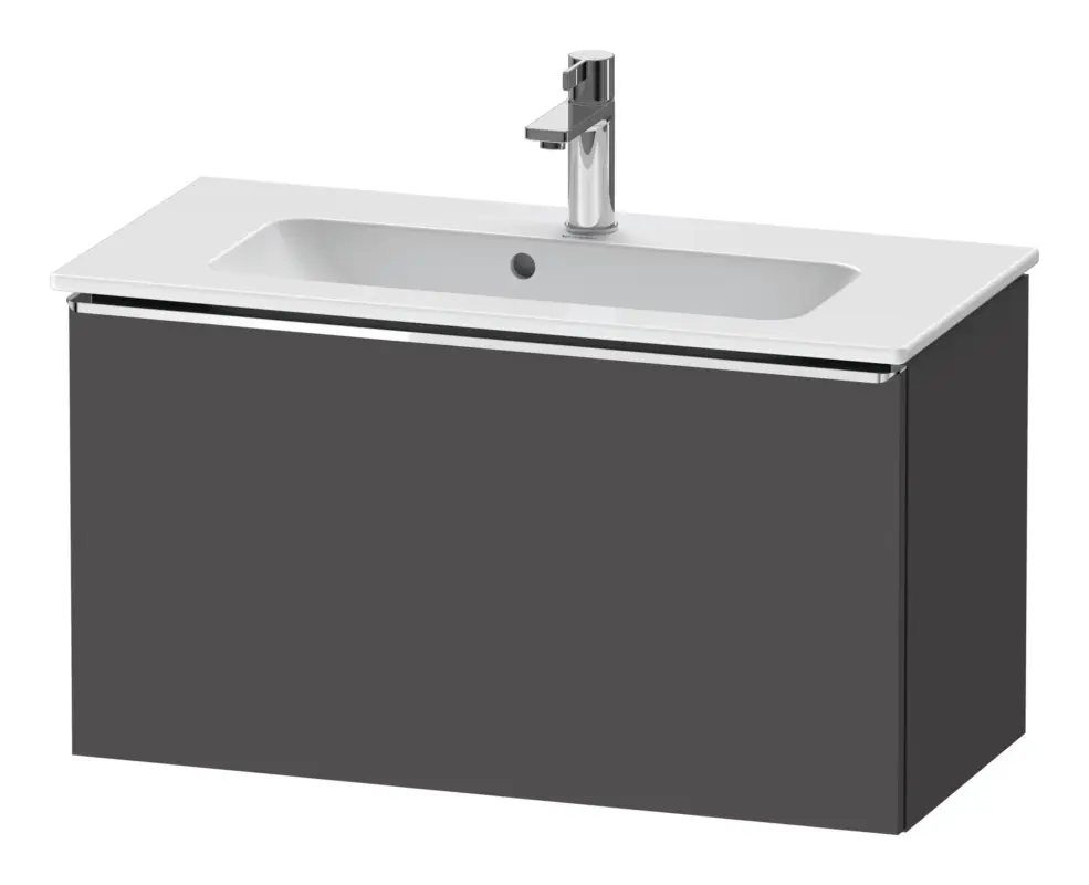 Expressversand Duravit D-Neo Waschtischunterschrank mit 1 Auszug Griff Chrom Hochglanz 810 x 440 x 372 mm - Graphit Matt