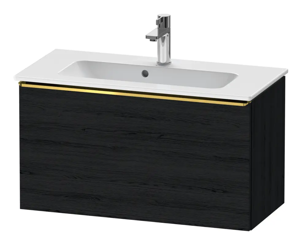 Top-Preis Duravit D-Neo Waschtischunterschrank mit 1 Auszug Griff Gold Poliert 810 x 440 x 372 mm - Eiche Schwarz Matt