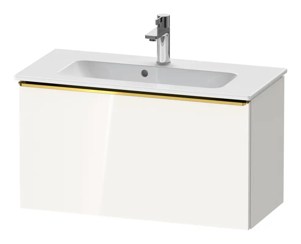 Duravit D-Neo Waschtischunterschrank mit 1 Auszug Griff Gold Poliert 810 x 440 x 372 mm - Weiß Hochglanz Sichere Zahlung