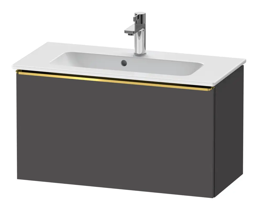 Duravit D-Neo Waschtischunterschrank mit 1 Auszug Griff Gold Poliert 810 x 440 x 372 mm - Graphit Matt Bestpreis