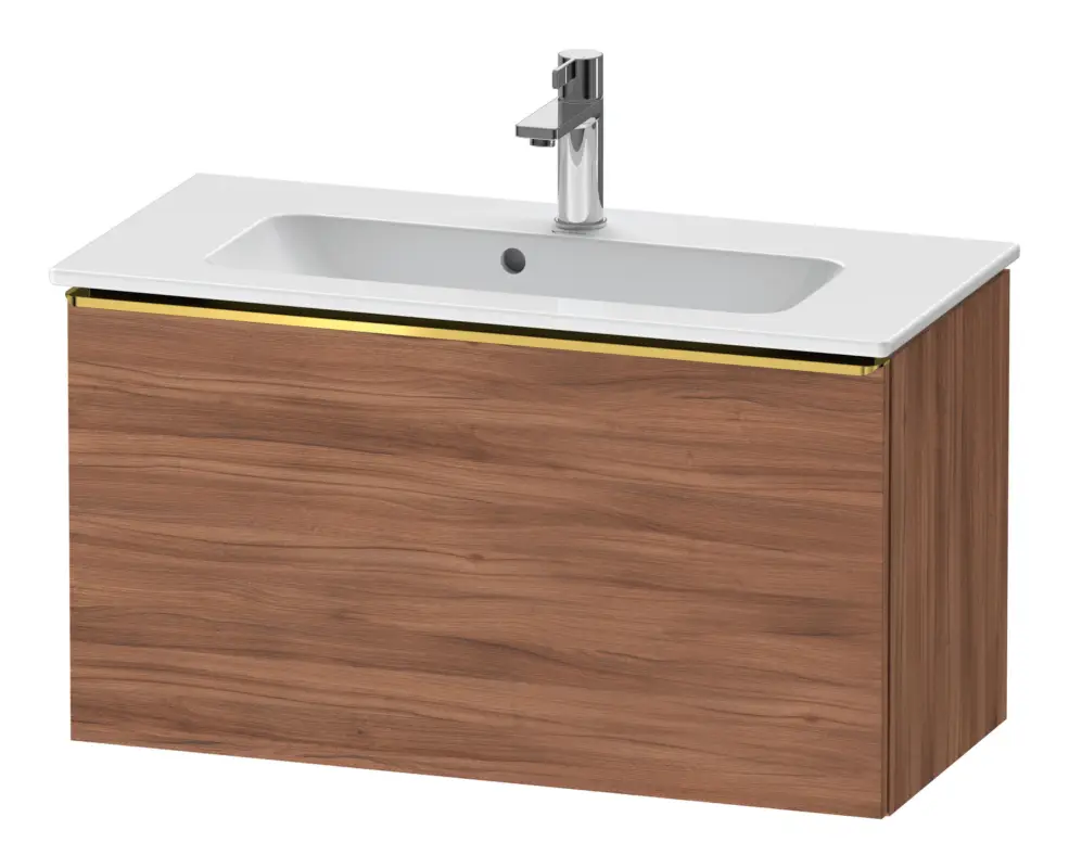Duravit D-Neo Waschtischunterschrank mit 1 Auszug Griff Gold Poliert 810 x 440 x 372 mm - Nussbaum Natur Matt Angebot