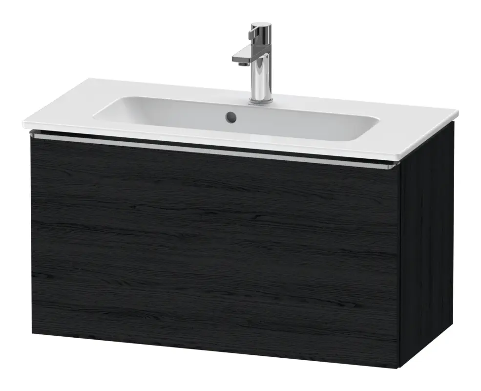 Duravit D-Neo Waschtischunterschrank mit 1 Auszug Griff Edelstahl Gebürstet 810 x 440 x 372 mm - Eiche Schwarz Matt Solange Der Vorrat Reicht