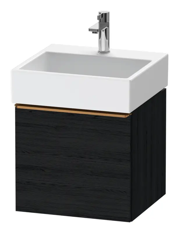 Duravit D-Neo Waschtischunterschrank mit 1 Auszug Griff Bronze Gebürstet 484 x 440 x 442 mm - Eiche Schwarz Matt Echt