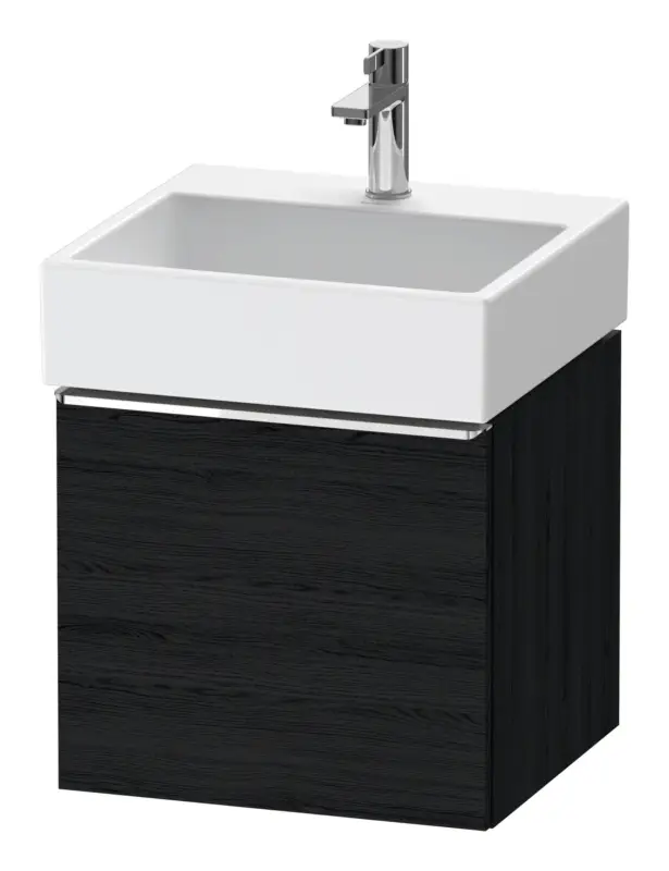 Expressversand Duravit D-Neo Waschtischunterschrank mit 1 Auszug Griff Chrom Hochglanz 484 x 440 x 442 mm - Eiche Schwarz Matt