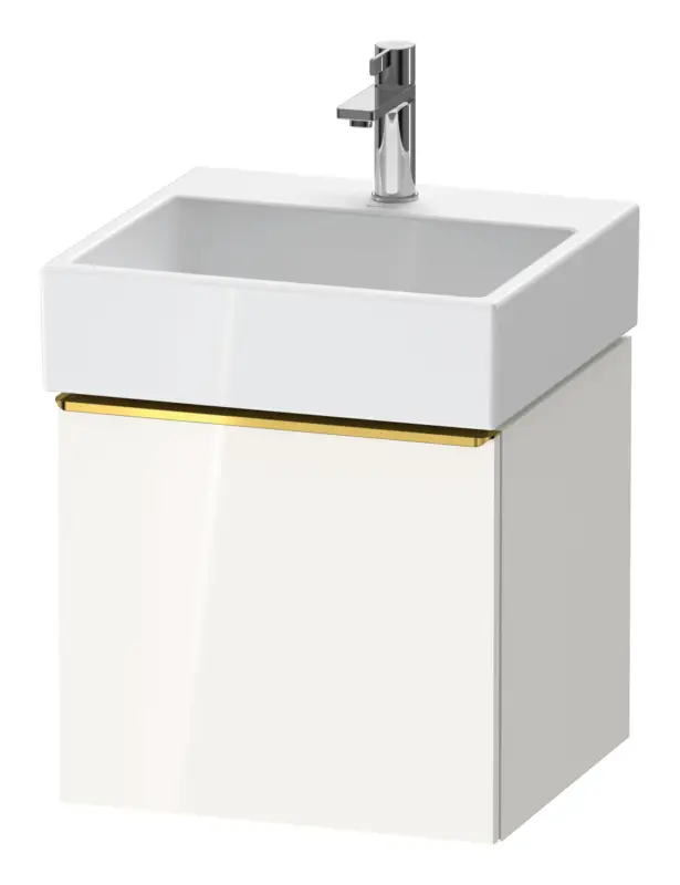 Rabatt Duravit D-Neo Waschtischunterschrank mit 1 Auszug Griff Gold Poliert 484 x 440 x 442 mm - Weiß Hochglanz