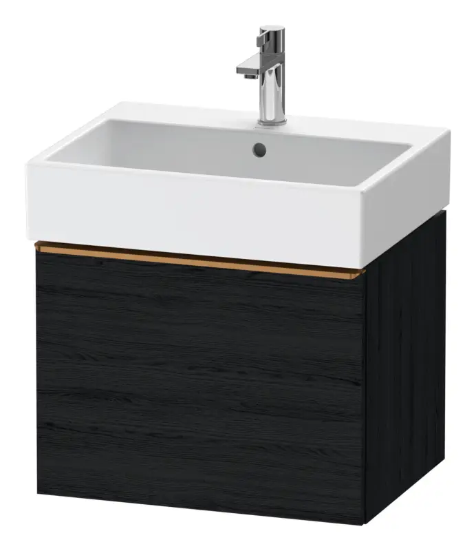 Duravit D-Neo Waschtischunterschrank mit 1 Auszug Griff Bronze Gebürstet 584 x 440 x 442 mm - Eiche Schwarz Matt Sonderangebot