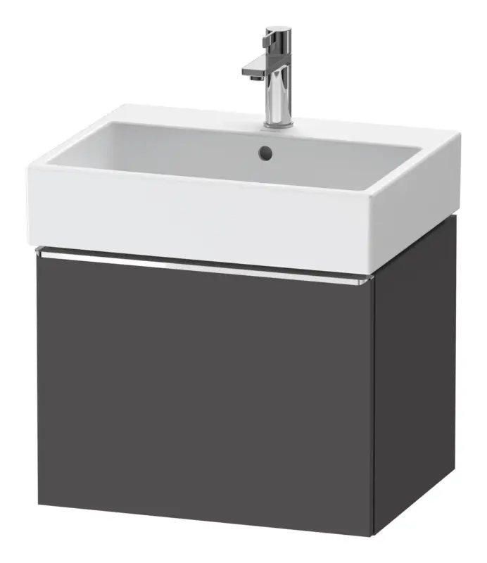 Highlight Duravit D-Neo Waschtischunterschrank mit 1 Auszug Griff Chrom Hochglanz 584 x 440 x 442 mm - Graphit Matt