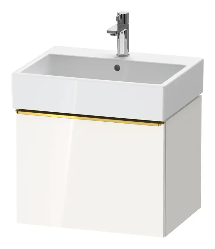 Duravit D-Neo Waschtischunterschrank mit 1 Auszug Griff Gold Poliert 584 x 440 x 442 mm - Weiß Hochglanz Must-Have