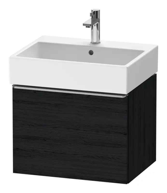 Beliebt Duravit D-Neo Waschtischunterschrank mit 1 Auszug Griff Edelstahl Gebürstet 584 x 440 x 442 mm - Eiche Schwarz Matt