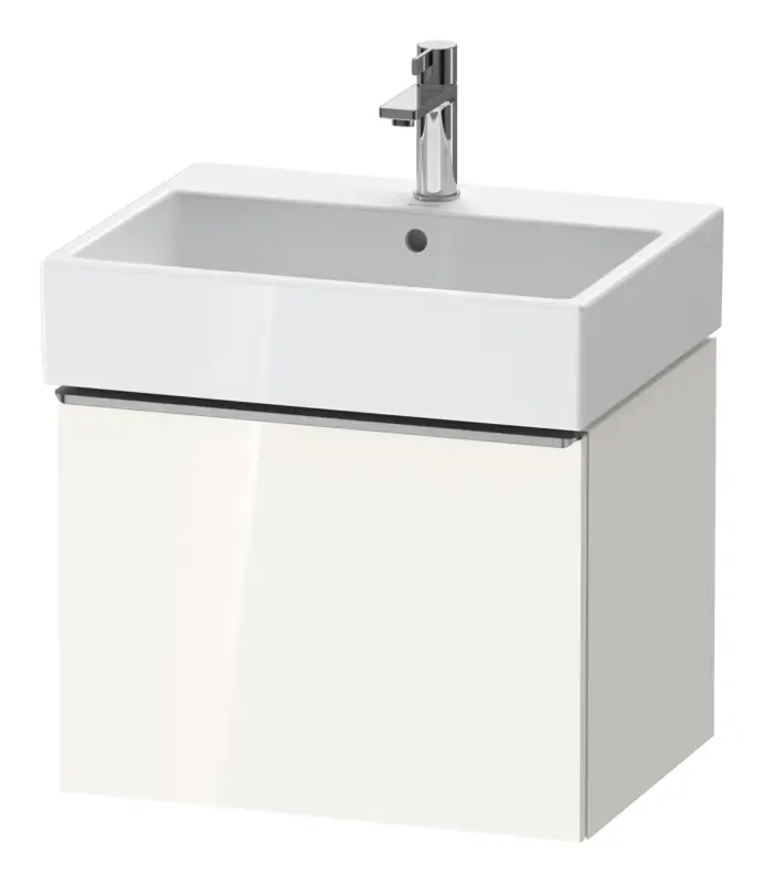 Neuheit Duravit D-Neo Waschtischunterschrank mit 1 Auszug Griff Edelstahl Gebürstet 584 x 440 x 442 mm - Weiß Hochglanz