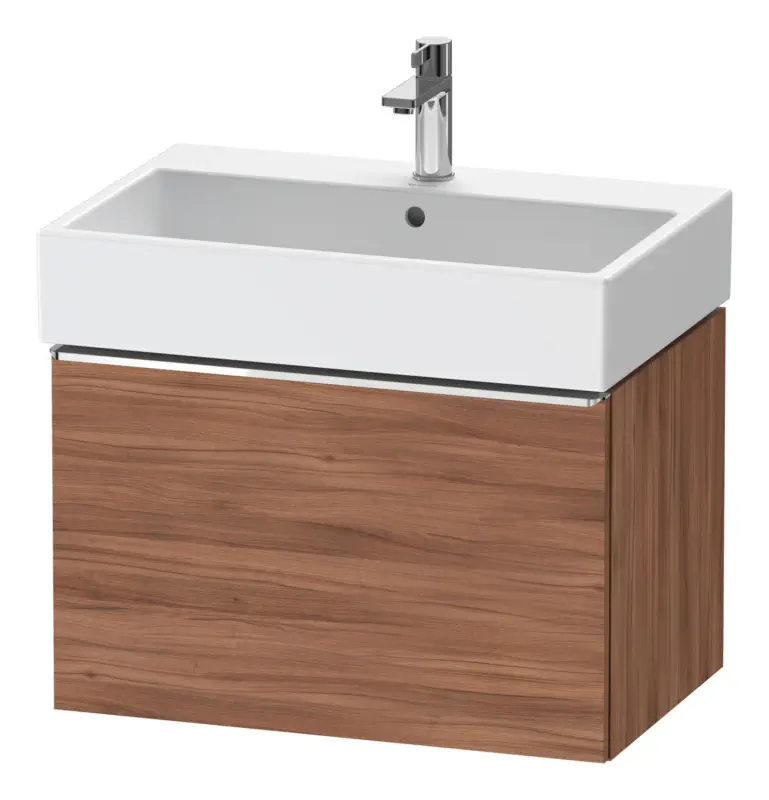 Duravit D-Neo Waschtischunterschrank mit 1 Auszug Griff Chrom Hochglanz 684 x 440 x 442 mm - Nussbaum Natur Matt Markenware