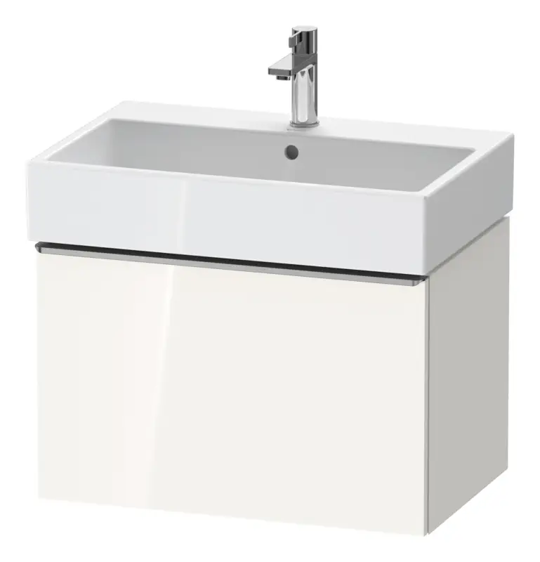 Duravit D-Neo Waschtischunterschrank mit 1 Auszug Griff Edelstahl Gebürstet 684 x 440 x 442 mm - Weiß Hochglanz Top-Seller