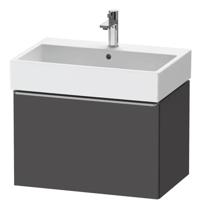 Duravit D-Neo Waschtischunterschrank mit 1 Auszug Griff Edelstahl Gebürstet 684 x 440 x 442 mm - Graphit Matt Expressversand