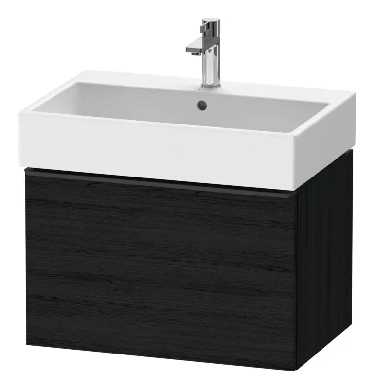 Direktkauf Duravit D-Neo Waschtischunterschrank mit 1 Auszug Griff Diamantschwarz Matt 684 x 440 x 442 mm - Eiche Schwarz Matt