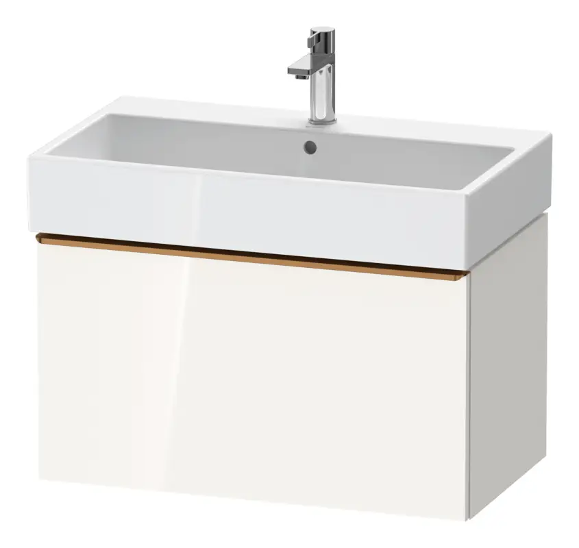 Duravit D-Neo Waschtischunterschrank mit 1 Auszug Griff Bronze Gebürstet 784 x 440 x 442 mm - Weiß Hochglanz Preisknaller