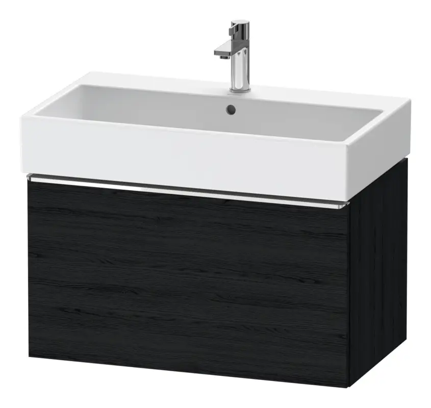 Direktkauf Duravit D-Neo Waschtischunterschrank mit 1 Auszug Griff Chrom Hochglanz 784 x 440 x 442 mm - Eiche Schwarz Matt